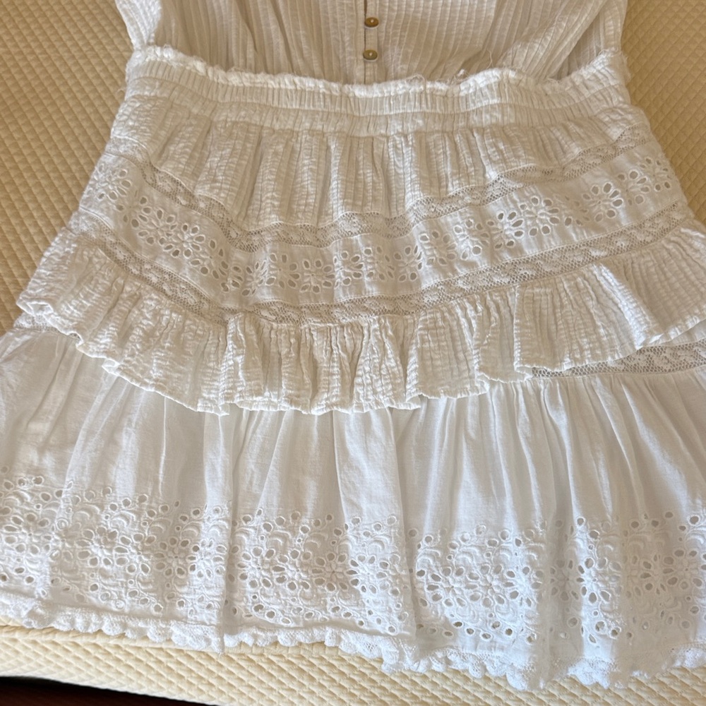 LoveShackFancy White Eyelet Mini Dress - Picture 4 of 6